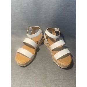Soda White Strap Sandal Size 4 Girls/ 5.5 Woman